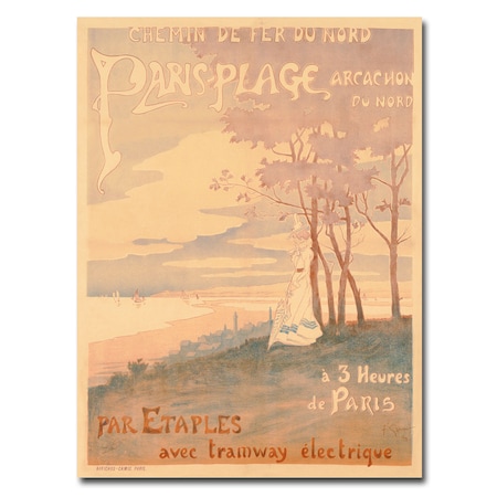 'Trains To Paris-Plage 1899' Canvas Art,18x24